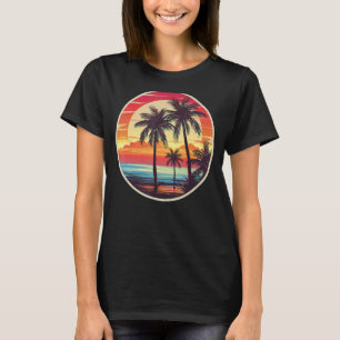 Camiseta Summer Palm Tree Tropical Beach Vintage Retro Styl