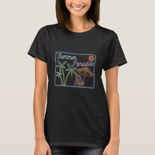Camiseta Summer Paradise Retro Vintage Neon