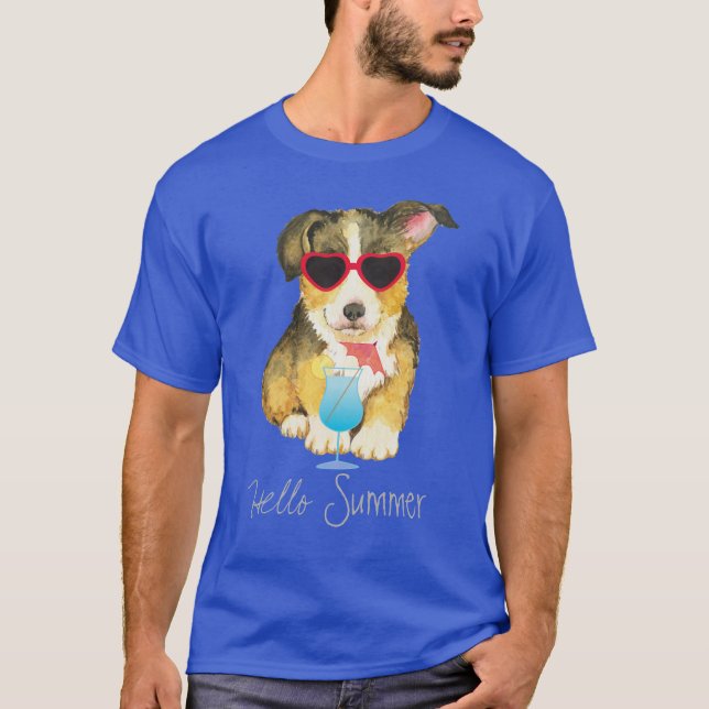 Camiseta Summer Pembroke Welsh Corgi (Frente)