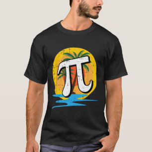 Camiseta Summer Pi Day Retro Beach Math Símbolos Professor