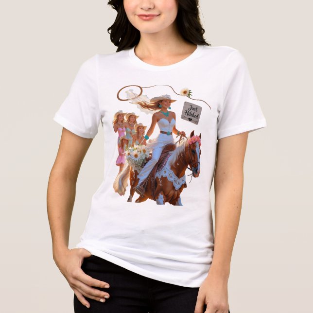 Camiseta Summer Ride to Forever – Cowgirl Wedding Bliss (Frente)