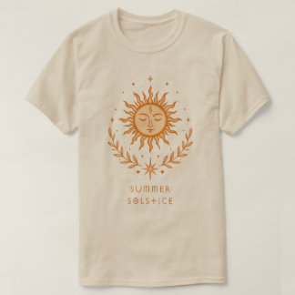Camiseta Summer Solstice Celestial Sun Face Botanical Art