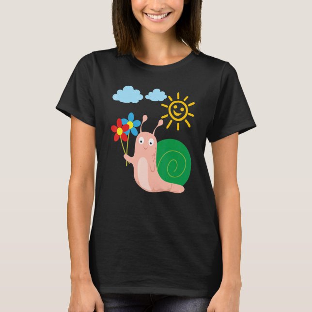 Camiseta Summer sun and  snail (Frente)