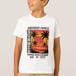 Camiseta Summer Sunset Beach Palm Tree Family Reunio