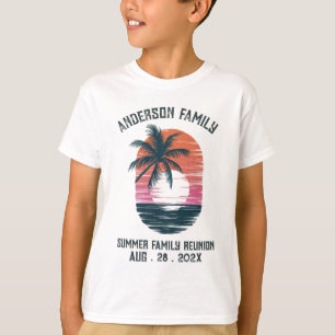Camiseta Summer Sunset Beach Palm Tree Family Reunio T-Shir