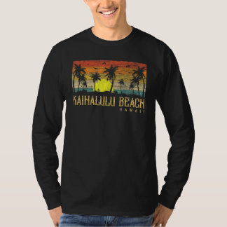 Camiseta Summer Sunset Palm Tree Vintage Hawaii Kaihalulu B