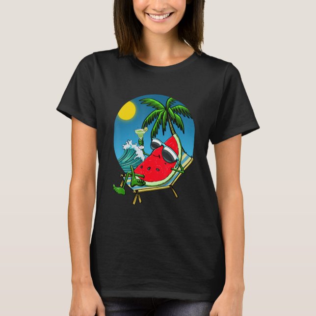 Camiseta Summer Sunset Watermelon Women Water Fruit Love (Frente)