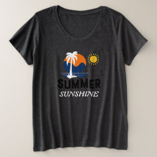 Camiseta Summer Sunshine Mais Tamanho Mulheres
