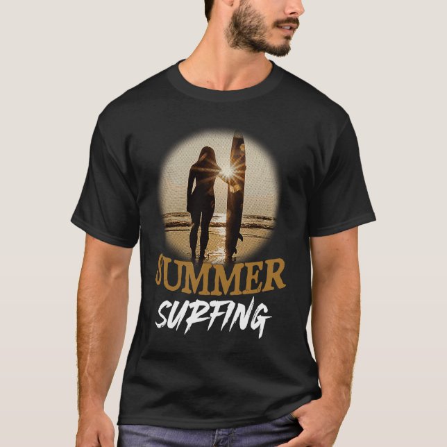 Camiseta Summer Surfing Vibes Vacation Humorous Saying (Frente)