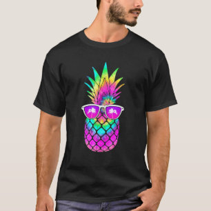 Camiseta Summer Tie Dye Pineapple Óculos escuros Fruta trop
