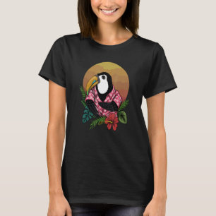 Camiseta Summer Toucan No Havaí Com Hibiscus Fun Retro Co
