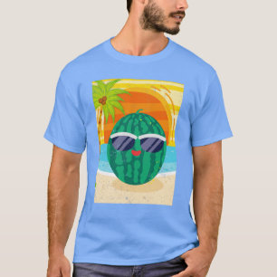 Camiseta Summer Tropical Beach Sunset Funny Fruta Watermelo