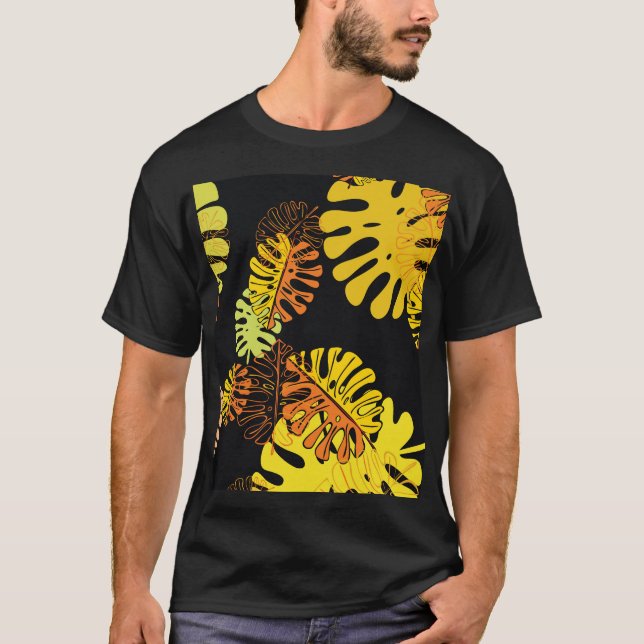 Camiseta Summer Tropical Leaves Vintage Design (Frente)
