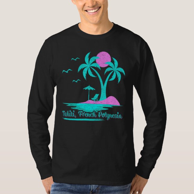 Camiseta Summer Vacation Palm Tree French Polynesia Tahiti  (Frente)
