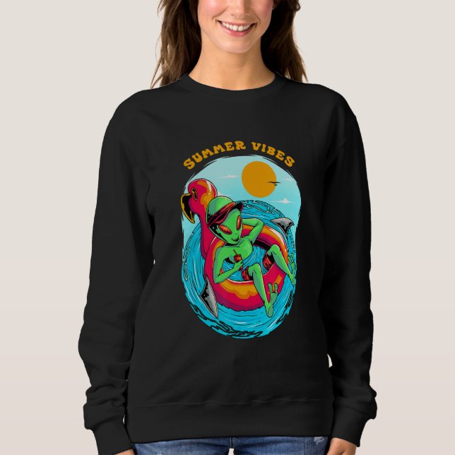 Camiseta Summer Vibes Alien Resting in the Beach Vacation B (Frente)