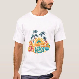 Camiseta Summer Vibes" - Design brilhante, preto e bonito!