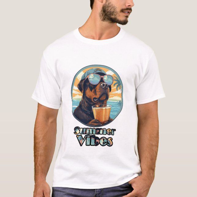 Camiseta Summer Vibes Dog – Cool Beach Mood Tee (Frente)