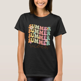 Camiseta Summer Vibes Férias de Verão Professoras Crianças