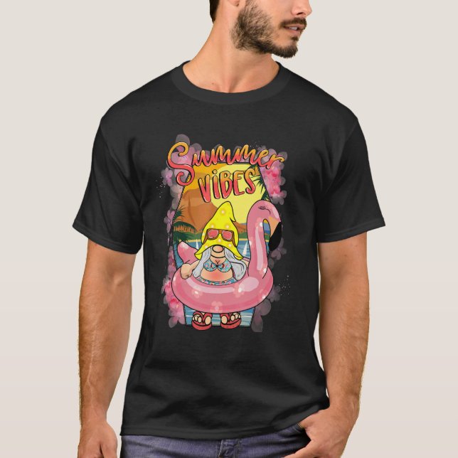Camiseta Summer Vibes Flamingo Beach Óculos de sol Summer V (Frente)