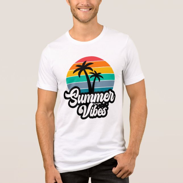 Camiseta Summer Vibes Lago Tropical Scene-32922 (Frente)