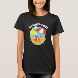 Camiseta Summer Vibes No Mar Do Sol Praia E Férias De Areia
