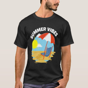Camiseta Summer Vibes No Mar Do Sol Praia E Férias De Areia