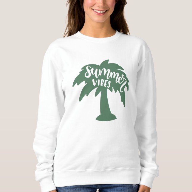 Camiseta Summer Vibes Palm Tree Sun Beach Summer (Frente)