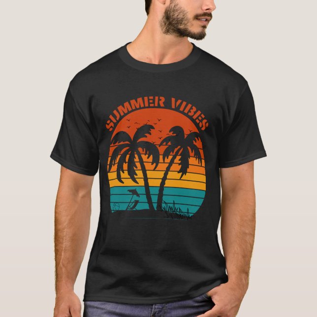 Camiseta Summer Vibes Retro Beach (Frente)