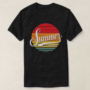 Camiseta Summer Vibes Retro Colores Sunset