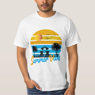 Camiseta Summer Vibes Retro Sunset Beach T Shirt