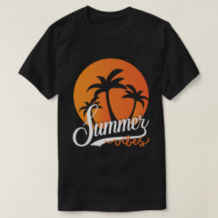 Camiseta Summer Vibes Retro Sunset e Palmeiras Masculinas