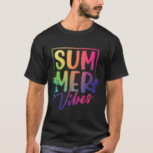 Camiseta Summer Vibes Retro Tropical Sunset Palm Treine Bea