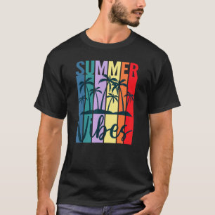 Camiseta Summer Vibes Retro Vintage Sunset Palm Trees Beach