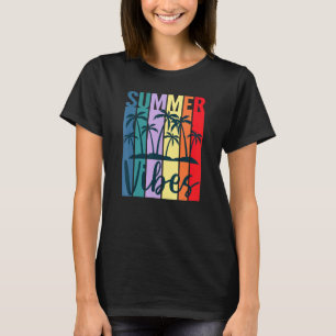 Camiseta Summer Vibes Retro Vintage Sunset Palm Trees Beach