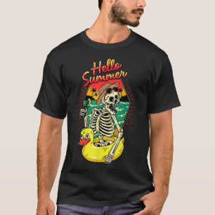 Camiseta Summer Vibes Skeleton Funny Skeleton Em Beach Suns