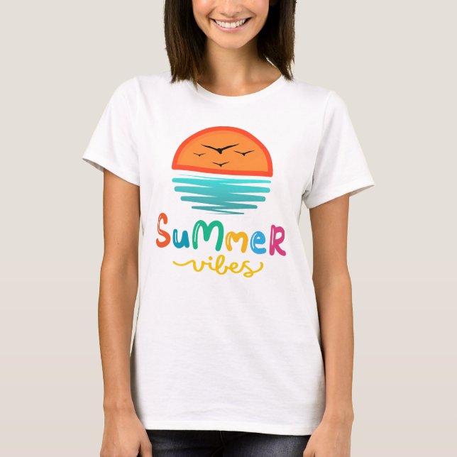 Camiseta Summer Vibes Sun e Sea Women (Frente)