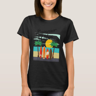 Camiseta Summer Vibes Surfing Summer Beach Vacation_2