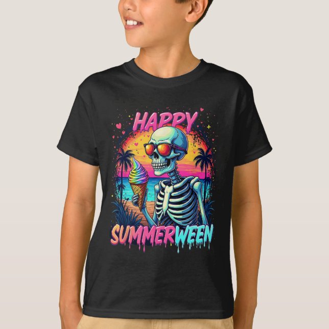 Camiseta Summer Watermelon Jack-o-lantern Happy Summerberry (Frente)
