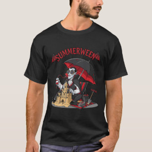 Camiseta Summerentre Vamire Beach Dracula Sandcastle Gótico