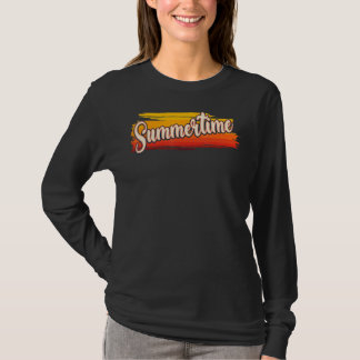 Camiseta Summertime - Estilo de Grunação Sazonal Retroativo