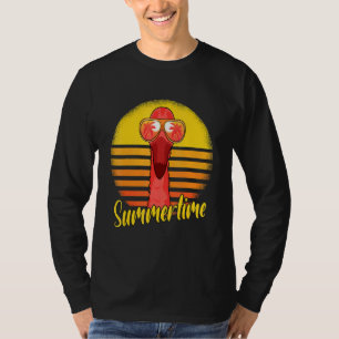 Camiseta Summertime Flamingo Retro Sunset Beach Fl