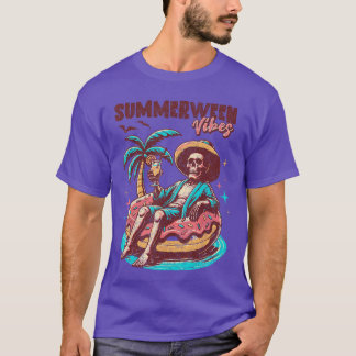 Camiseta Summerween Esqueleto Divertido Halloween Donut Ros