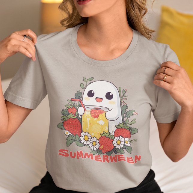 Camiseta Summerween Ghost with Strawberries  (Criador carregado)