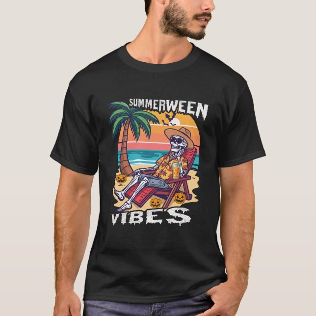 Camiseta Summerween Vibes Halloween Skeleton (Frente)