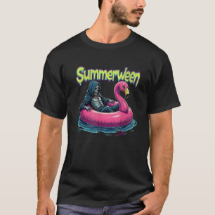 Camiseta Summerwin Grim Reaper Flamingo Gothic Halloween B