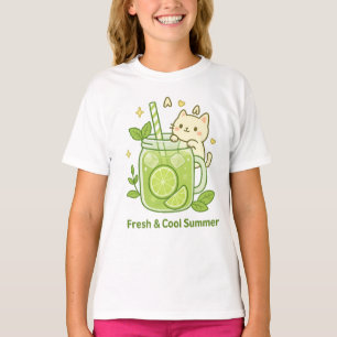 Camiseta Sumo de Limão fresco e Design Kawaii Gato gótico