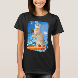Camiseta Sumo de surfe de gato do Havaí, bonito e sobrevoad