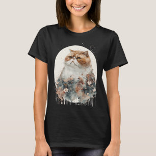 Camiseta Sumo Exótico Gato de Cereja Japonês Água Blossom