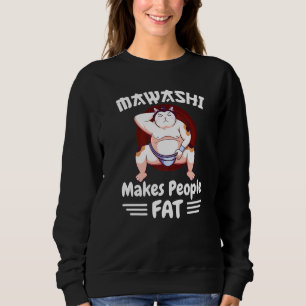 Camiseta Sumo Wrestler Cat Em Mawashi Faz Gordura Pessoas