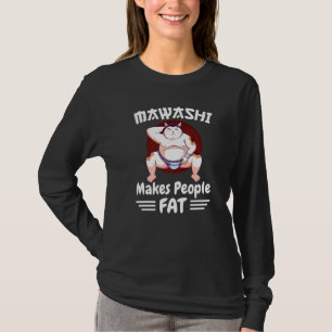 Camiseta Sumo Wrestler Cat Em Mawashi Faz Gordura Pessoas